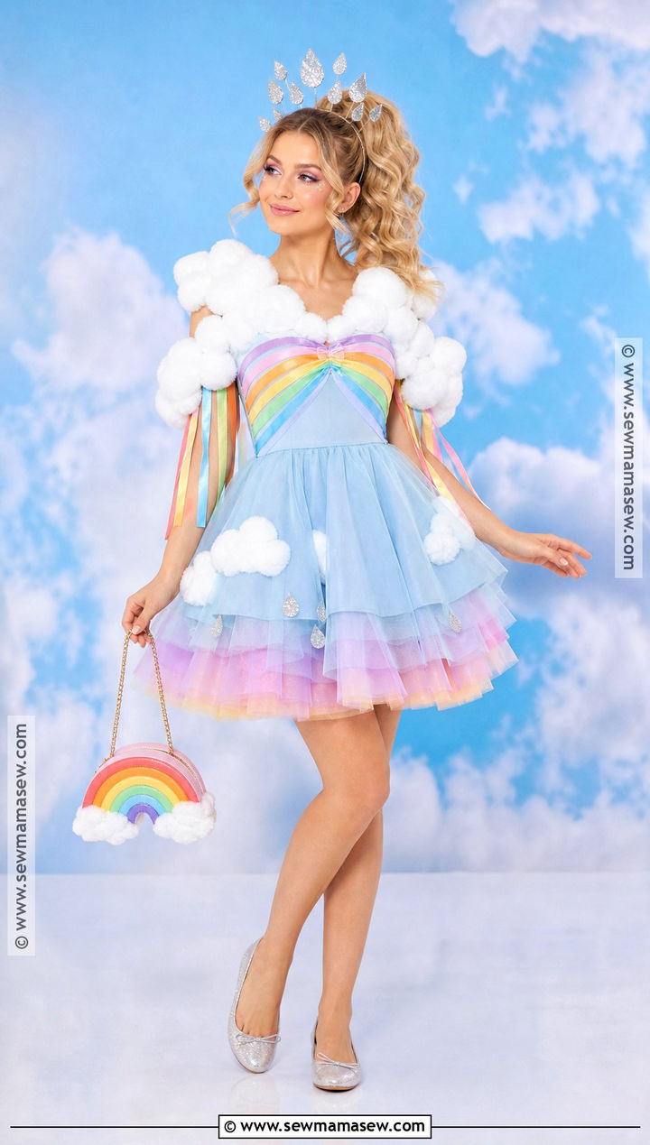 Rainbow Cloud Costume With Pastel Tulle - 35 pretty halloween costumes