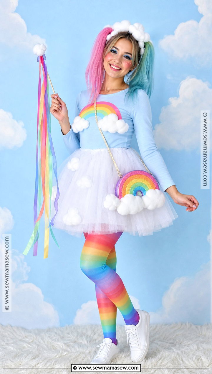 Rainbow Cloud Costume With Tulle Skirt - 30 costume party aesthetic ideas