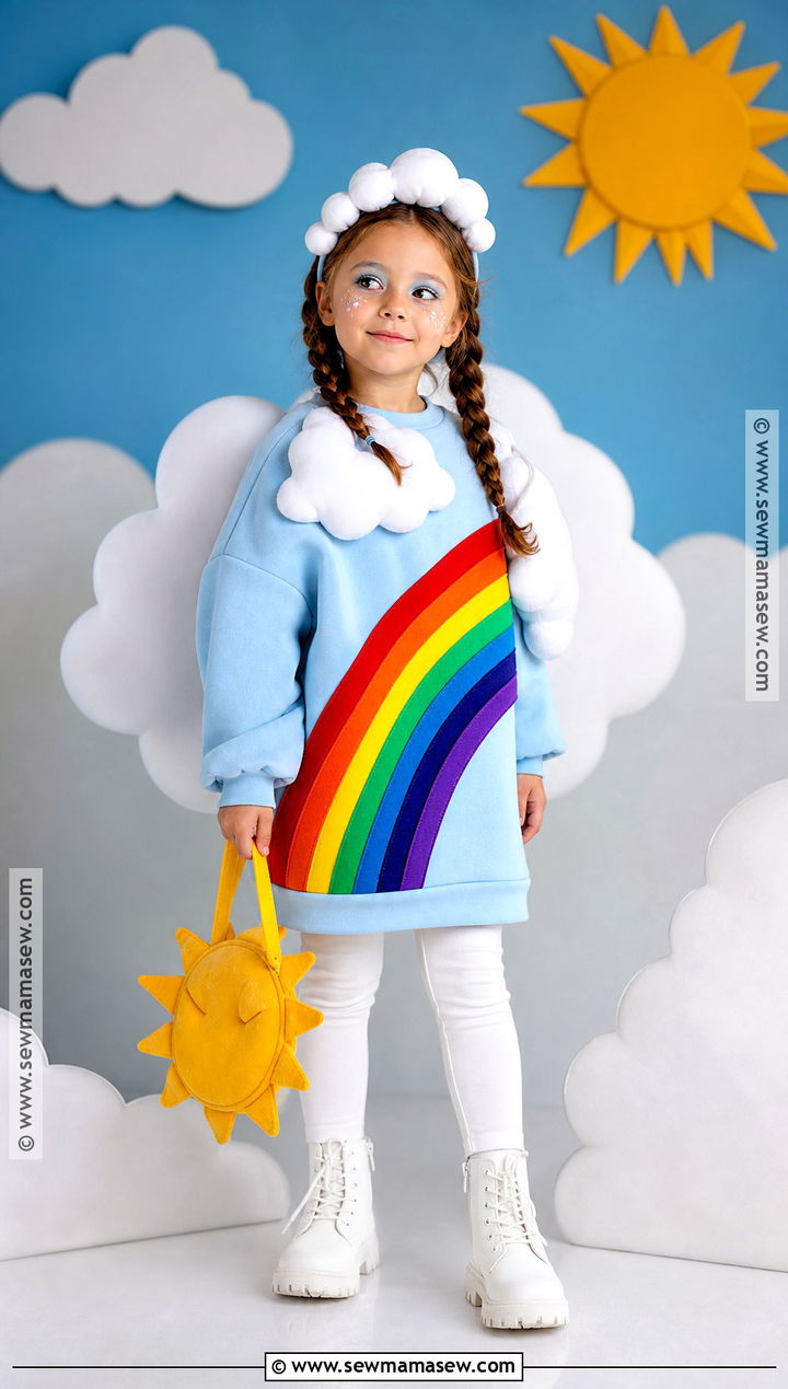 Rainbow Cloud Costume With White Boots - 40 halloween costume ideas for girls