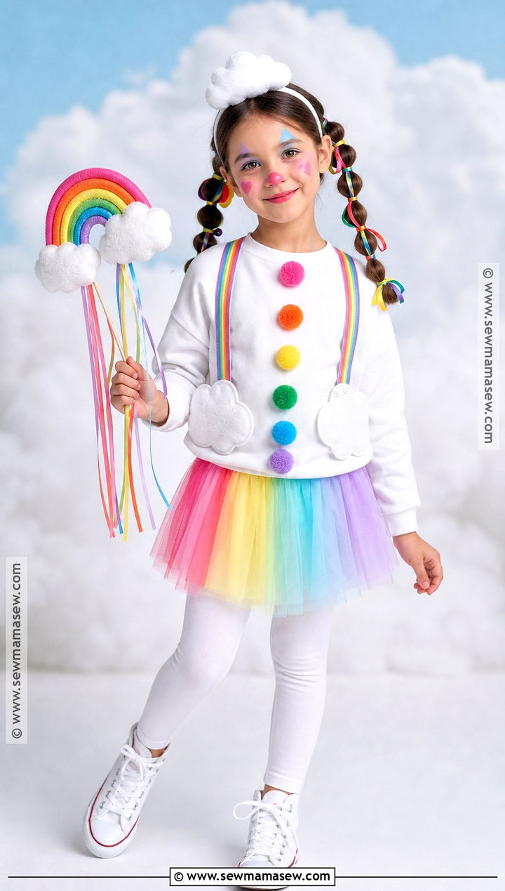 Rainbow Cloud Girl Clown Costume - 30 girl clown costume ideas