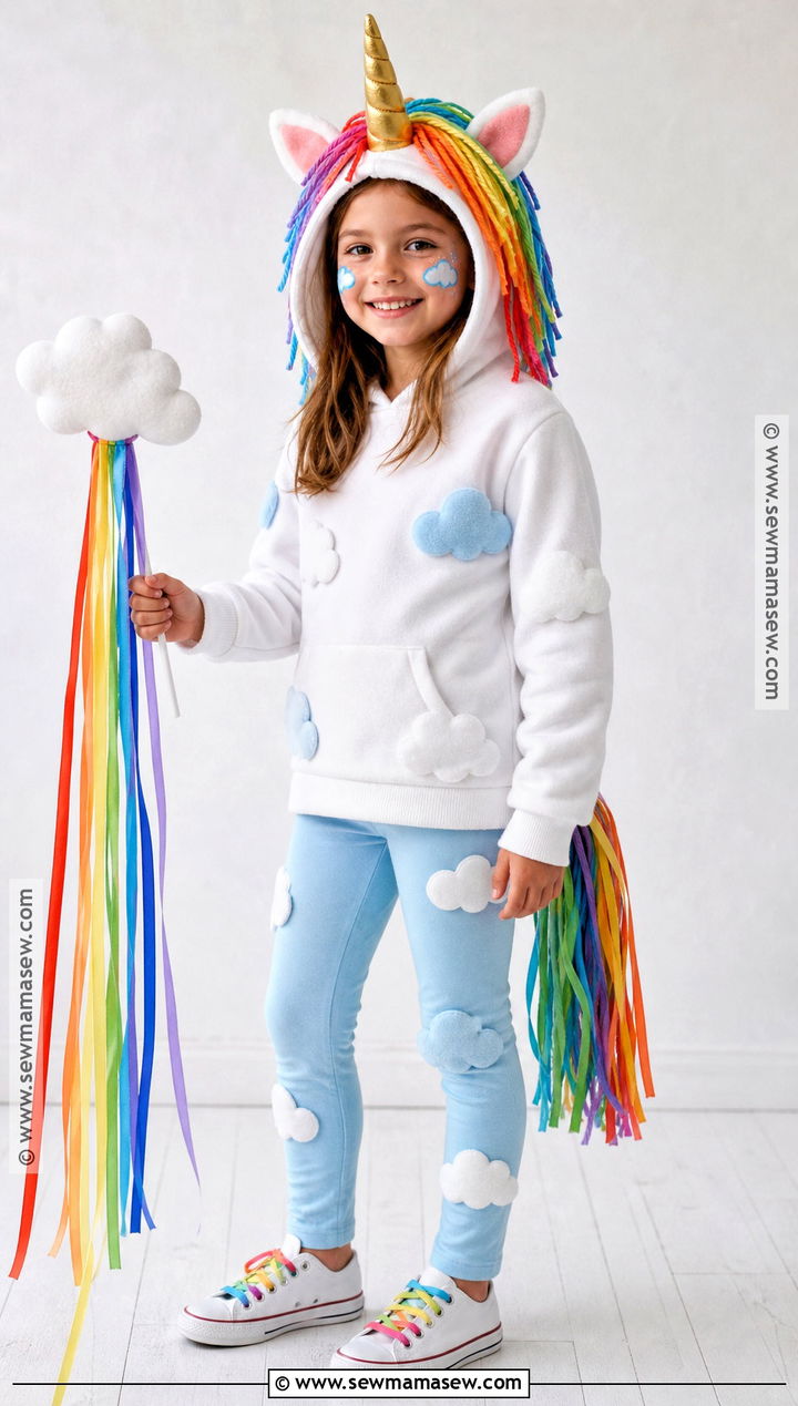 Rainbow Cloud Unicorn Costume - 30 unicorn costume ideas for kids