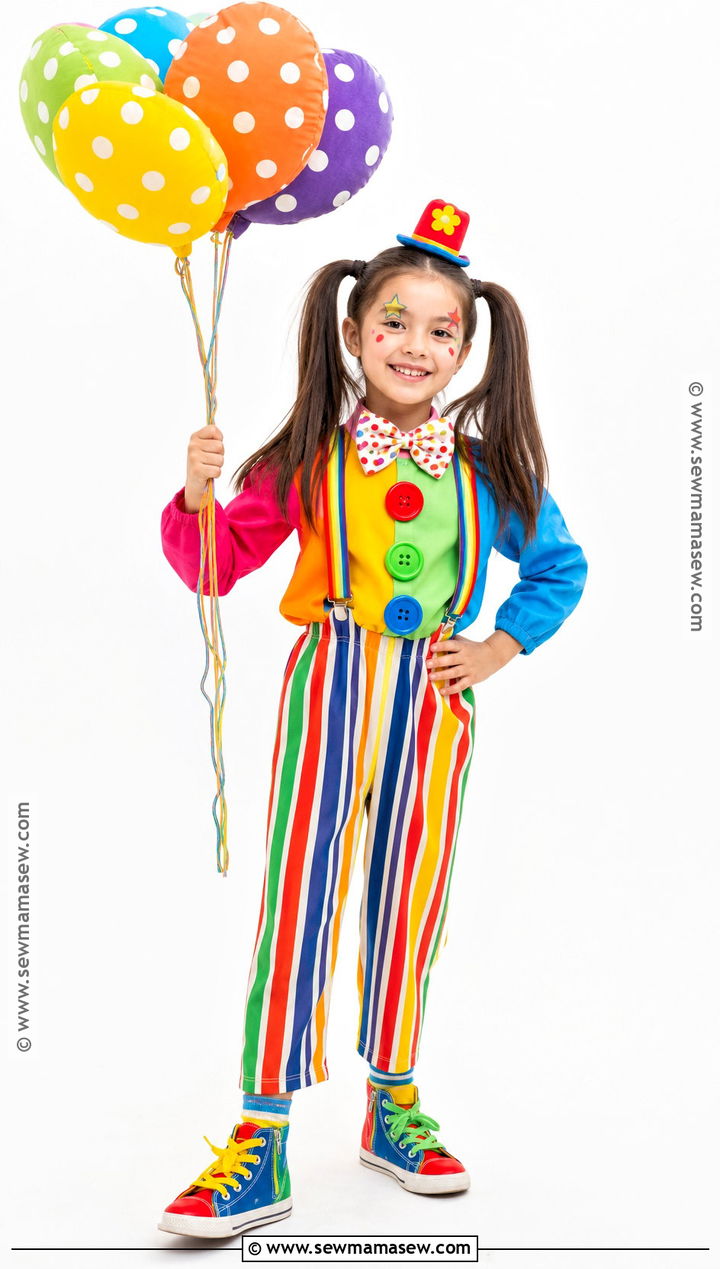 Rainbow Clown Costume With Suspenders - 45 kids halloween costumes