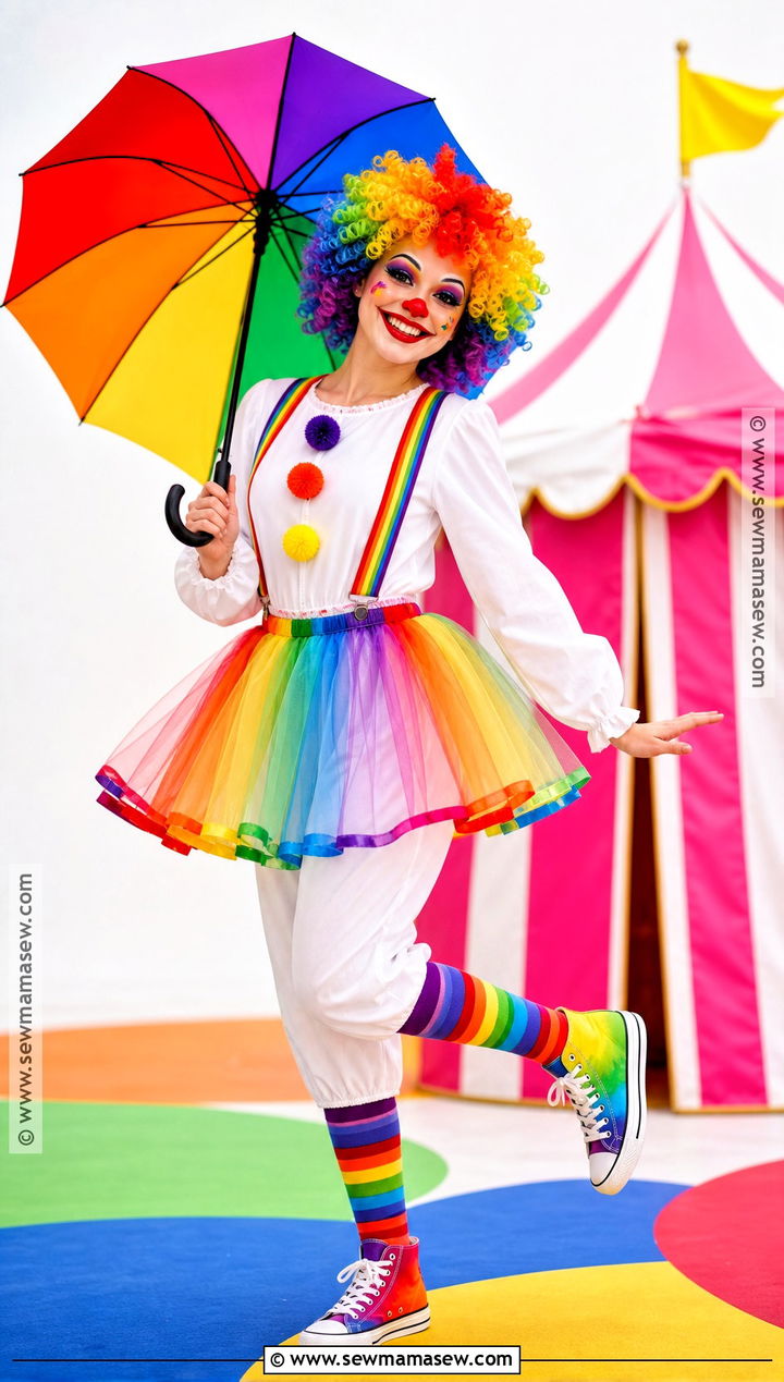 Rainbow Clown Costume - 30 Clown Costume Aesthetic Ideas