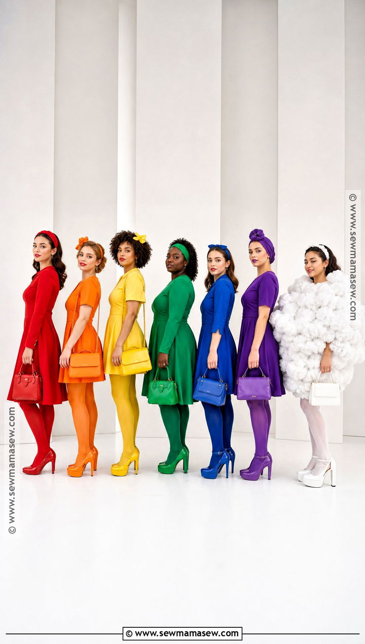 Rainbow Color Group Costume - 35 girl group halloween costumes
