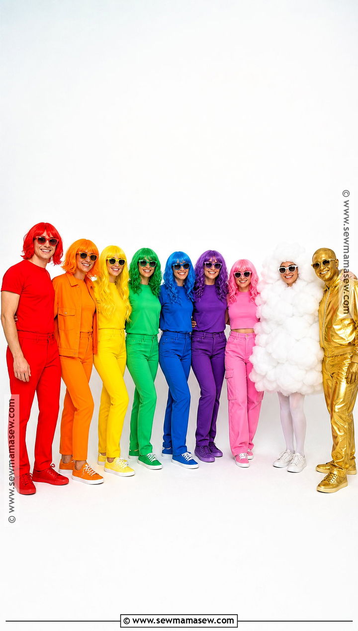 Rainbow Colors Group Costume - 35 big group costume ideas