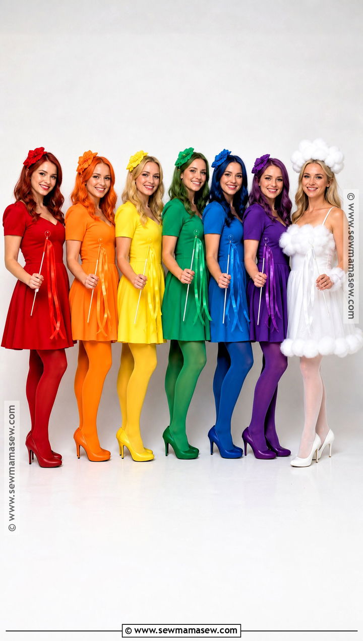 Rainbow Colors Group Costume - 30 Halloween Costumes Women Group