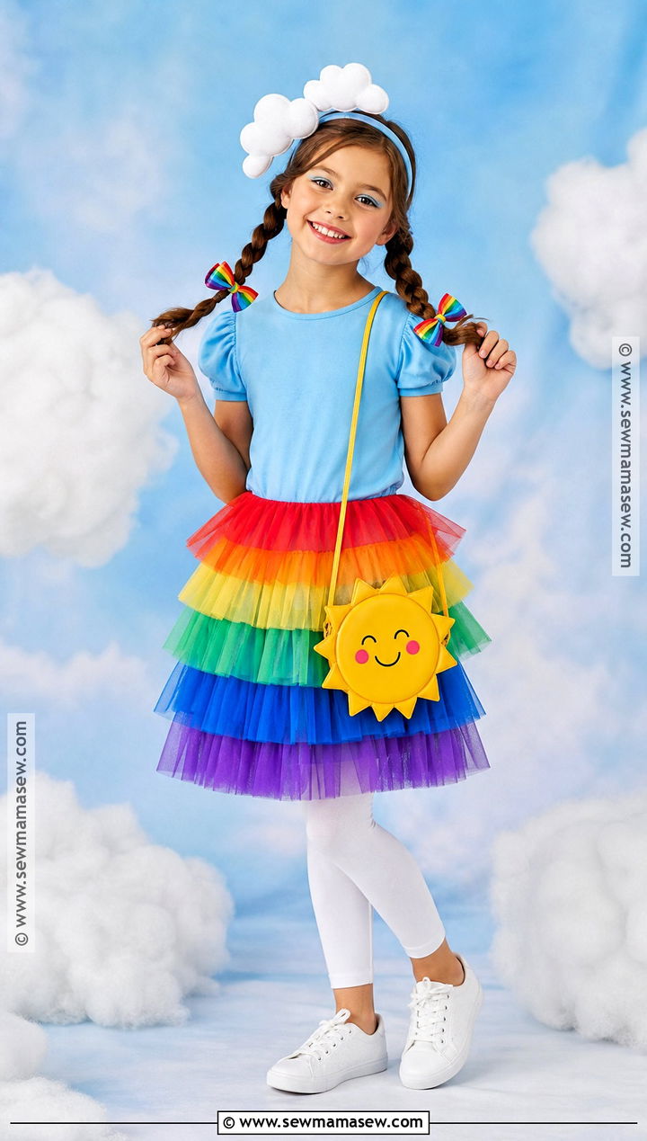 Rainbow Costume With Cloud Headband - 30 costume ideas for girls