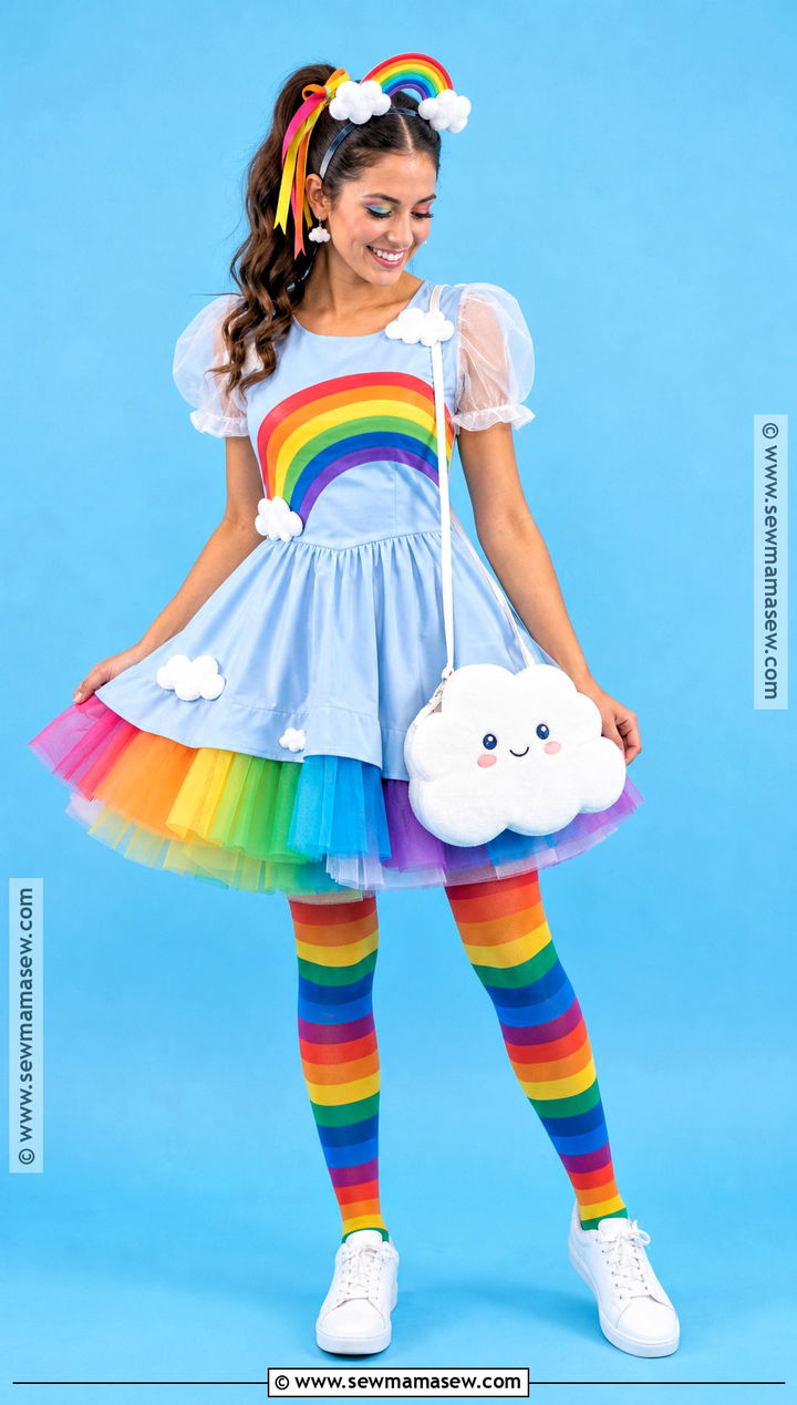 Rainbow Costume With Colorful Layers - 40 cute easy halloween costumes