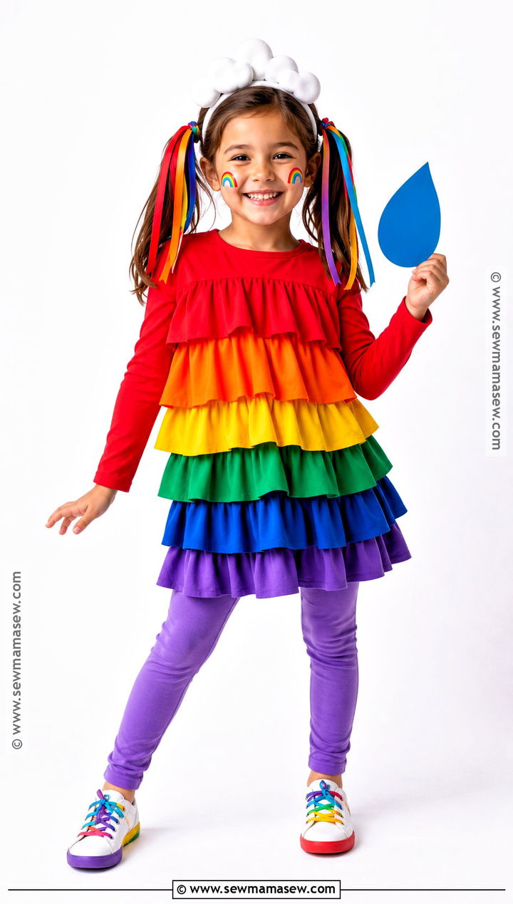 Rainbow Costume With Colorful Layers - 30 last minute costume ideas for kids