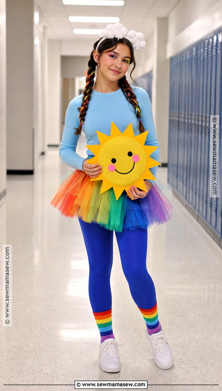Rainbow Costume With Colorful Tulle - 40 school halloween costumes
