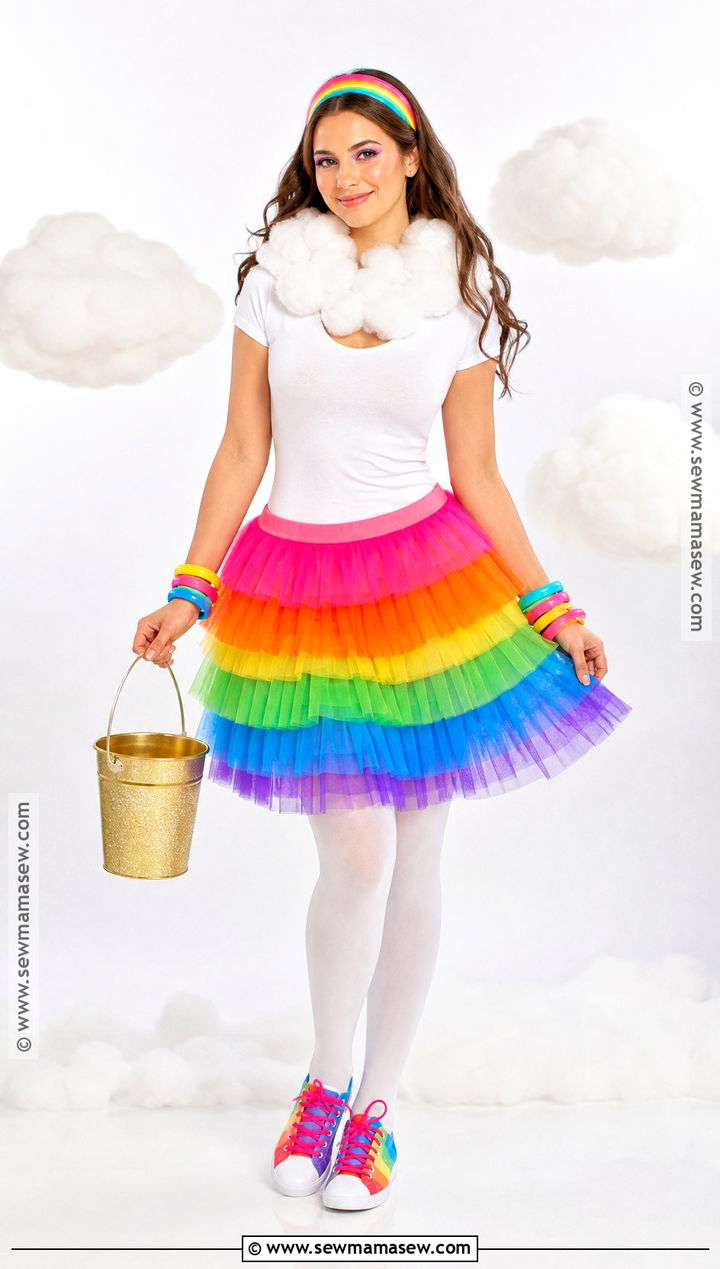 Rainbow Costume With Colorful Tulle Dress - 45 cute costumes