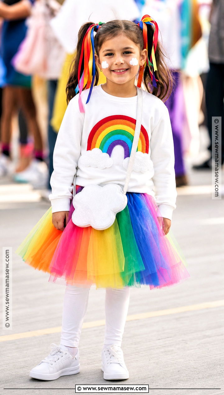 Rainbow Costume With Tulle Skirt - 30 kid costume ideas