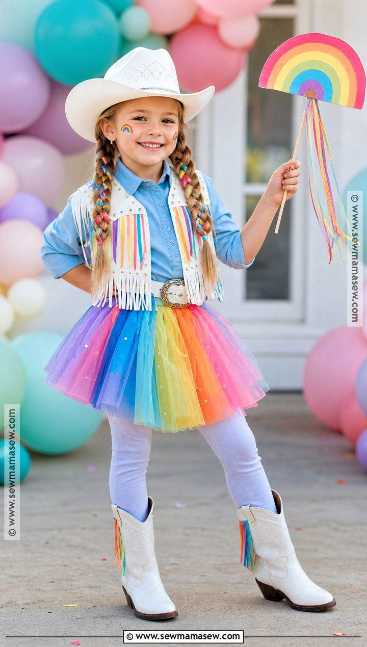 Rainbow Cowgirl Costume - 30 cowgirl costume ideas for kids