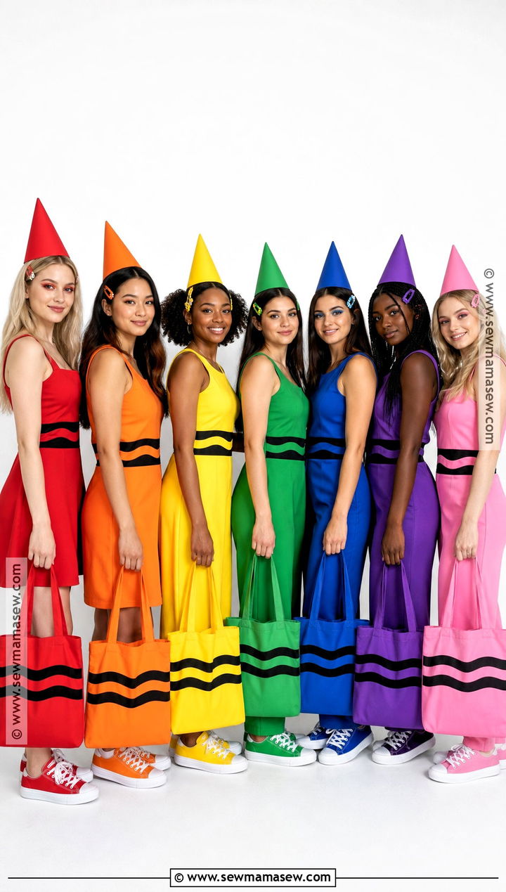 Rainbow Crayon Friend Group Costume - 35 halloween costumes for friends