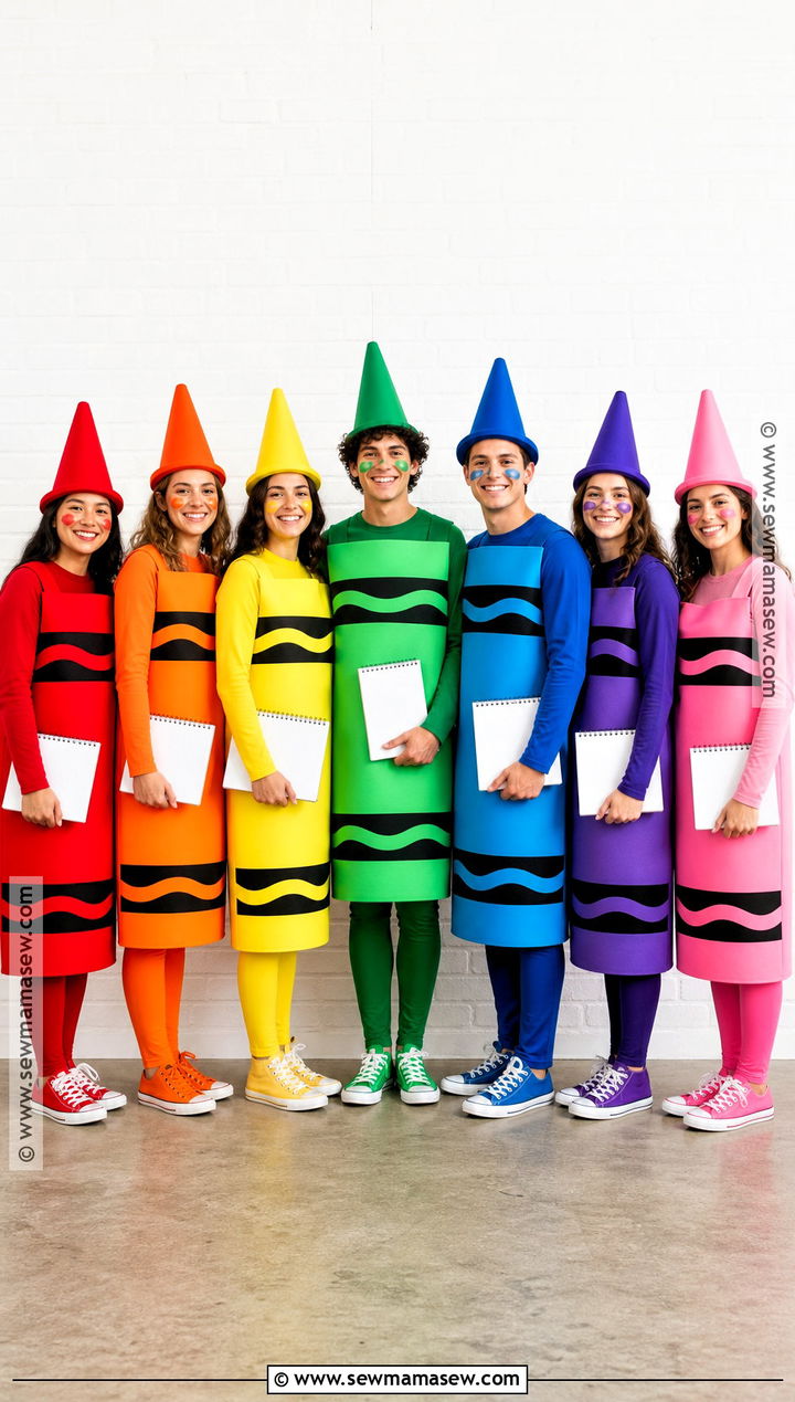 Rainbow Crayon Group Costume - 35 crayon costume ideas