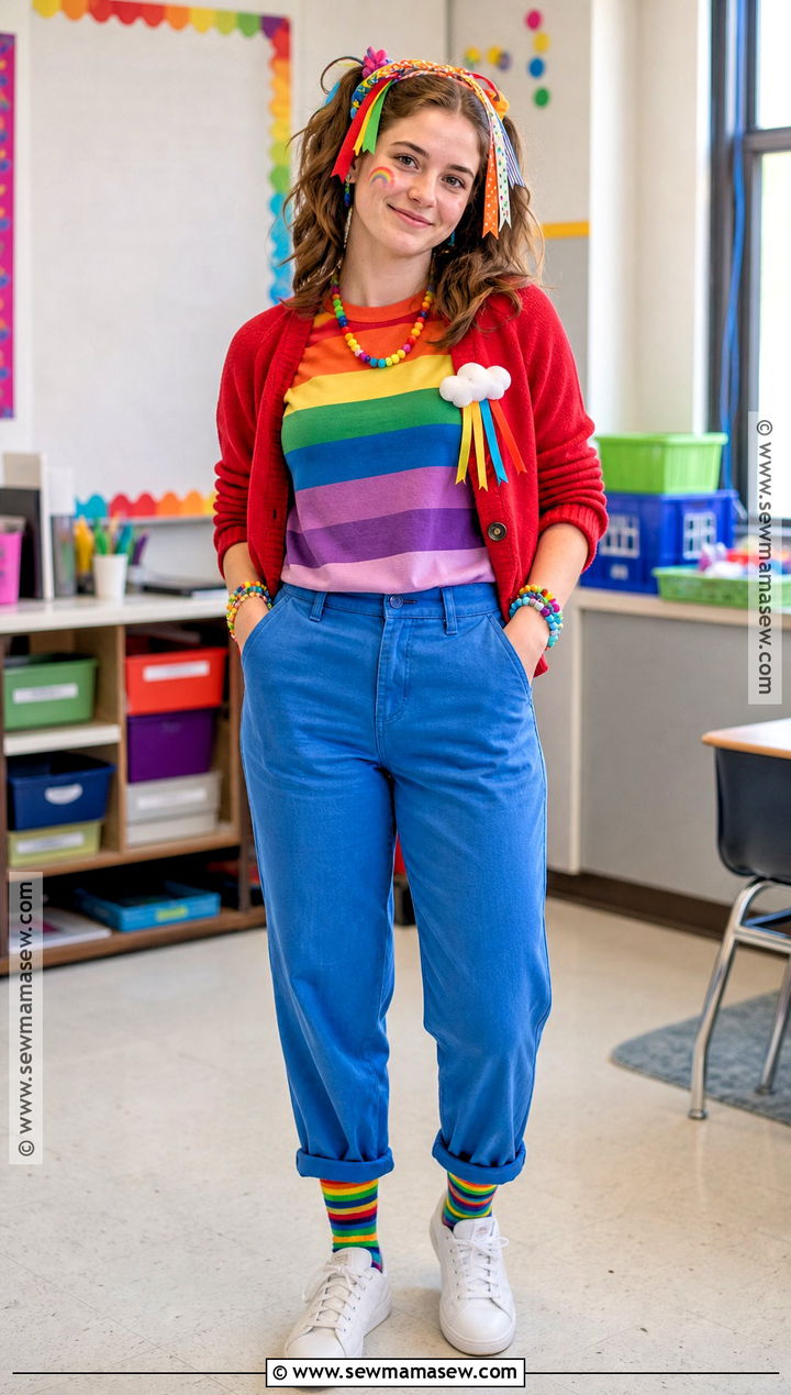 Rainbow Day School Outfit - 30 school dress up day ideas
