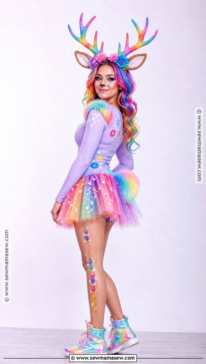 Rainbow Deer Costume - 50 deer costume ideas