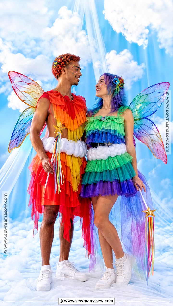 Rainbow Fairy Couple Costume - 30 fairy couple costume ideas