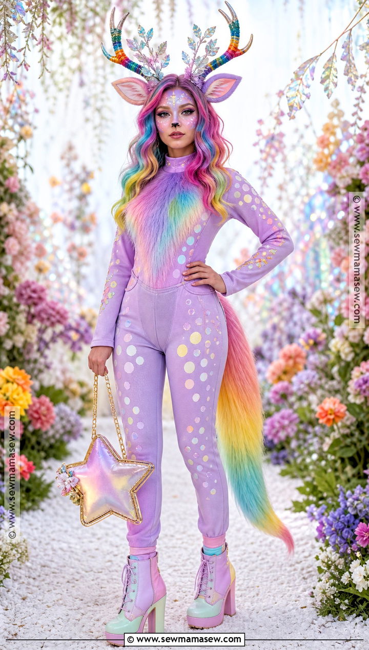 Rainbow Fantasy Deer Costume - 30 Cute Deer Costume Ideas