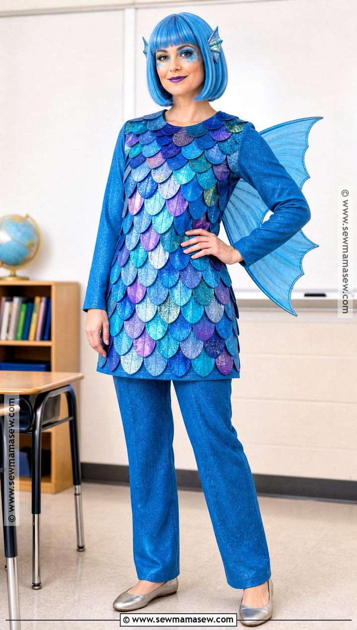 Rainbow Fish Costume With Shimmering Scales - 30 teacher book week costume ideas