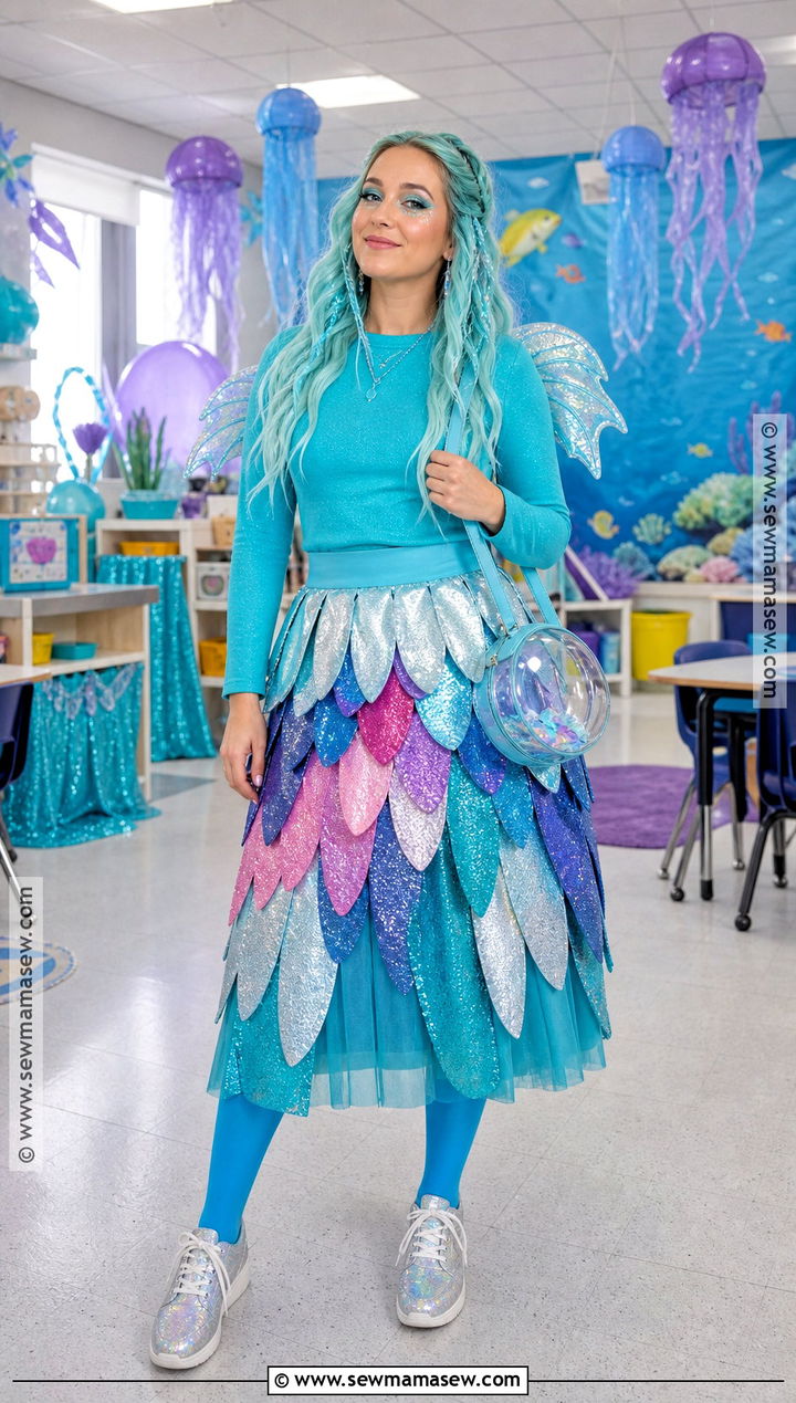 Rainbow Fish Costume With Shimmering Skirt - 35 book week costumes for teachers