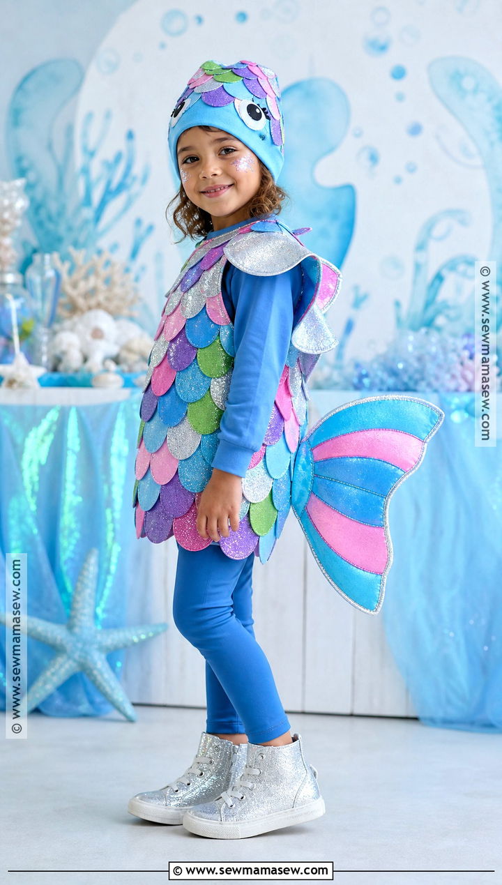Rainbow Fish Costume With Shiny Scales - 30 fish costume ideas for kids