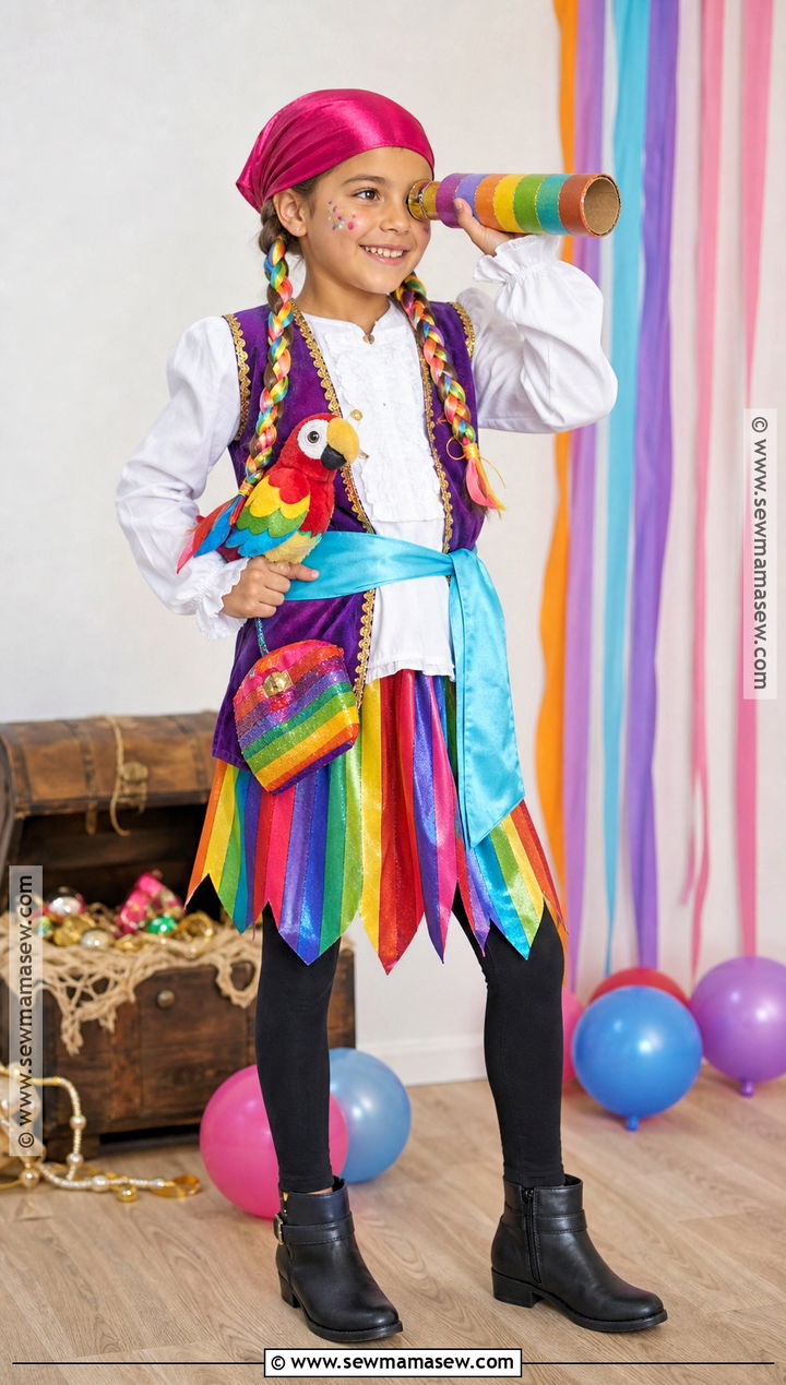 Rainbow Girl Pirate Costume - 30 Girls Pirate Costume Ideas