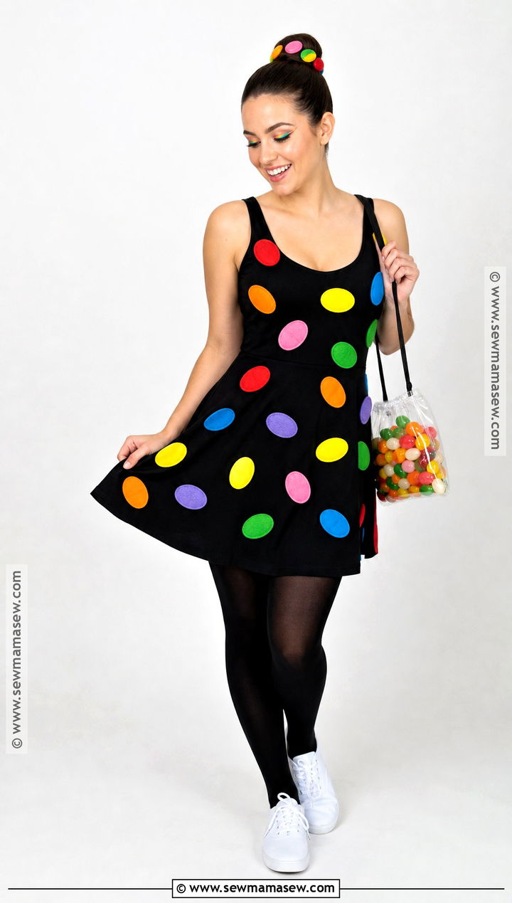 Rainbow Jelly Bean Girl Costume - 30 Candy Girl Halloween Costume Ideas
