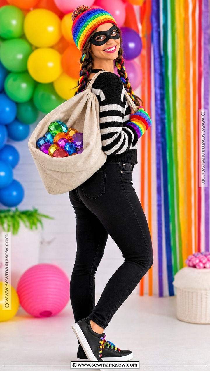 Rainbow Loot Robber Costume - 30 Robber Costume Ideas for Women