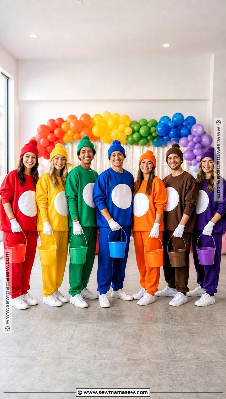 Rainbow MandM Group Costume - 40 m&m costume ideas