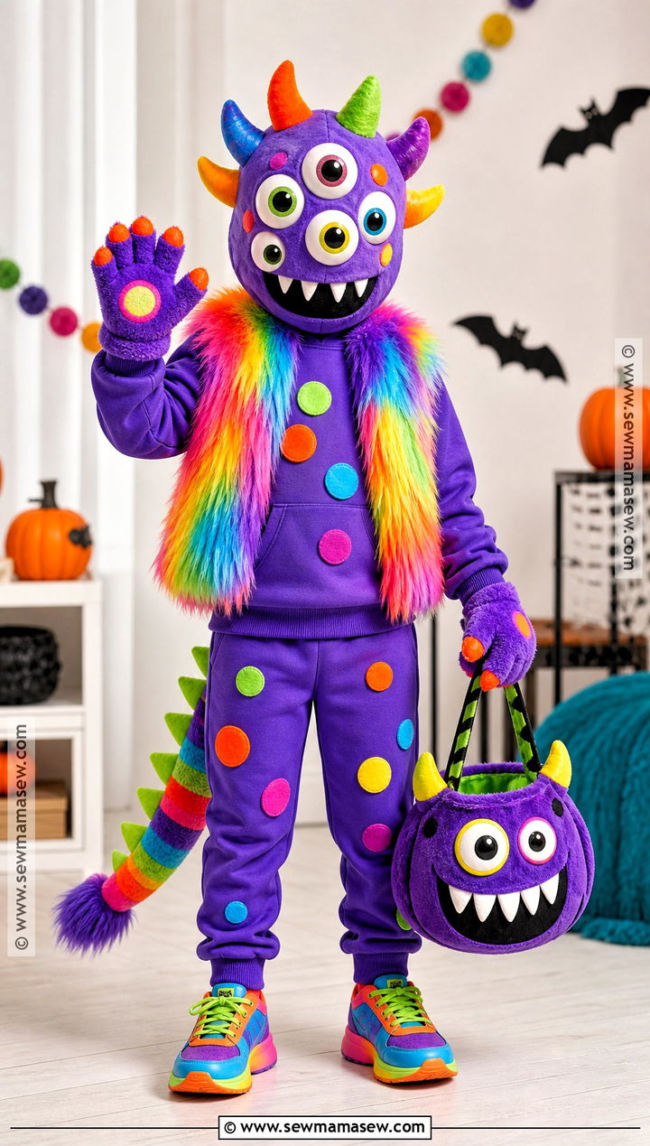 Rainbow Monster Halloween Mask Costume - 40 halloween mask ideas