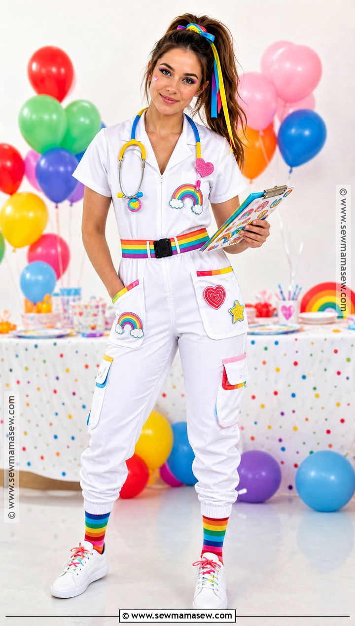 Rainbow Nurse Costume - 30 nurse outfit halloween ideas