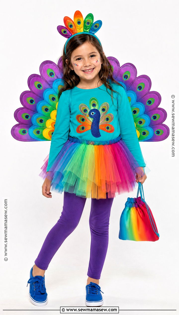 Rainbow Peacock Costume - 30 peacock costume ideas for kids