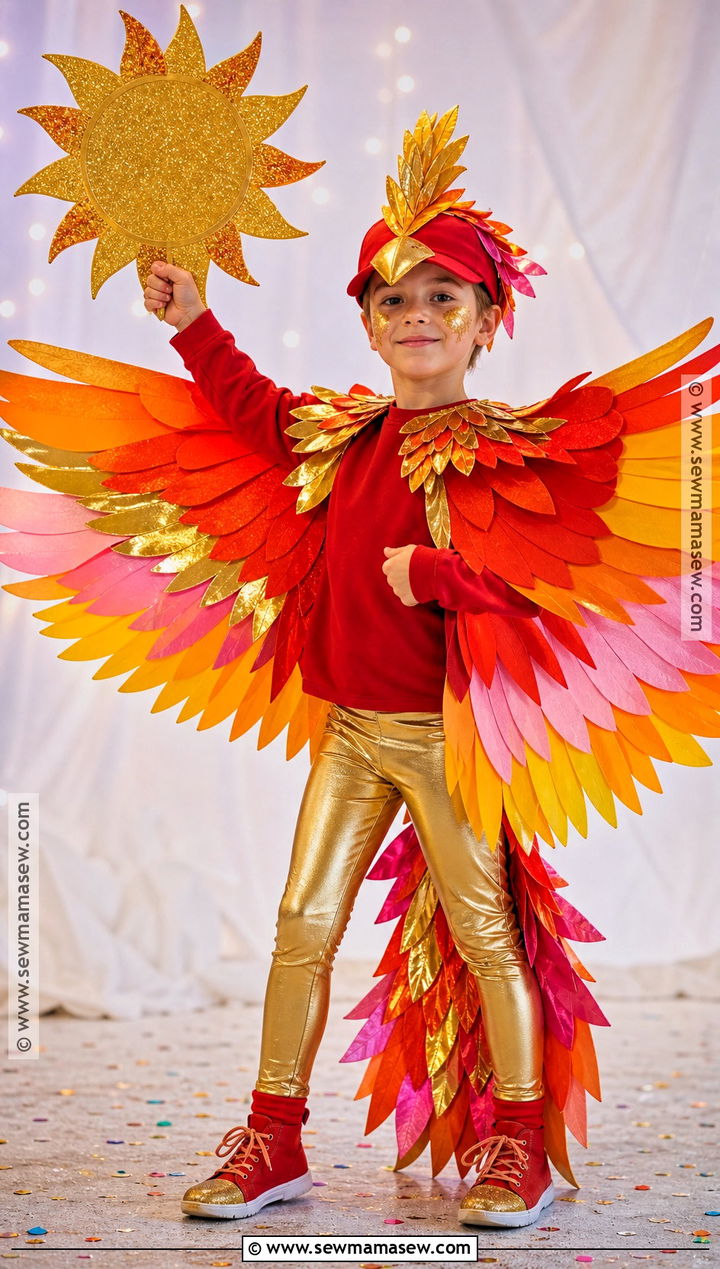 Rainbow Phoenix Costume For Kids - 30 bird costume ideas for kids