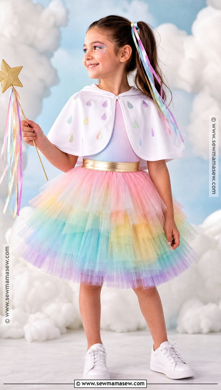 Rainbow Princess Costume With Colorful Tulle Gown - 30 princess dress up ideas