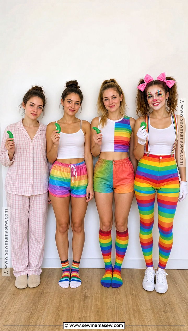 Rainbow Progression Bad Case Of Stripes Group Costume - 35 bad case of stripes costume ideas