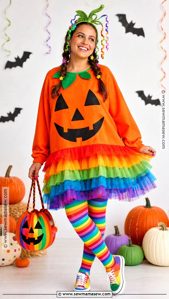 Rainbow Pumpkin Costume - 40 pumpkin costume ideas