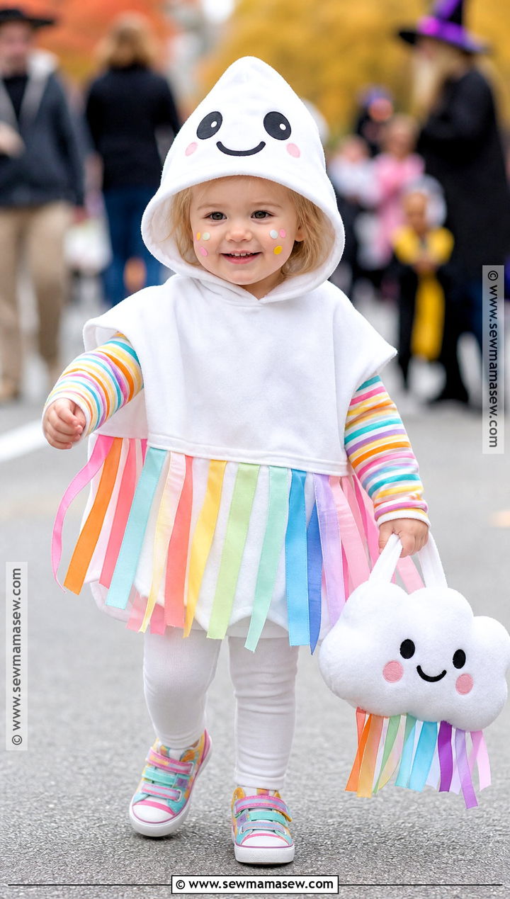 Rainbow Toddler Ghost Costume - 30 toddler ghost costume ideas