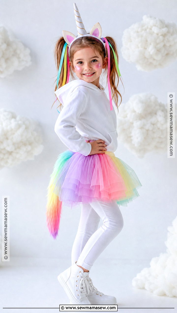 Rainbow Unicorn Costume For Girls - 45 girl halloween costumes