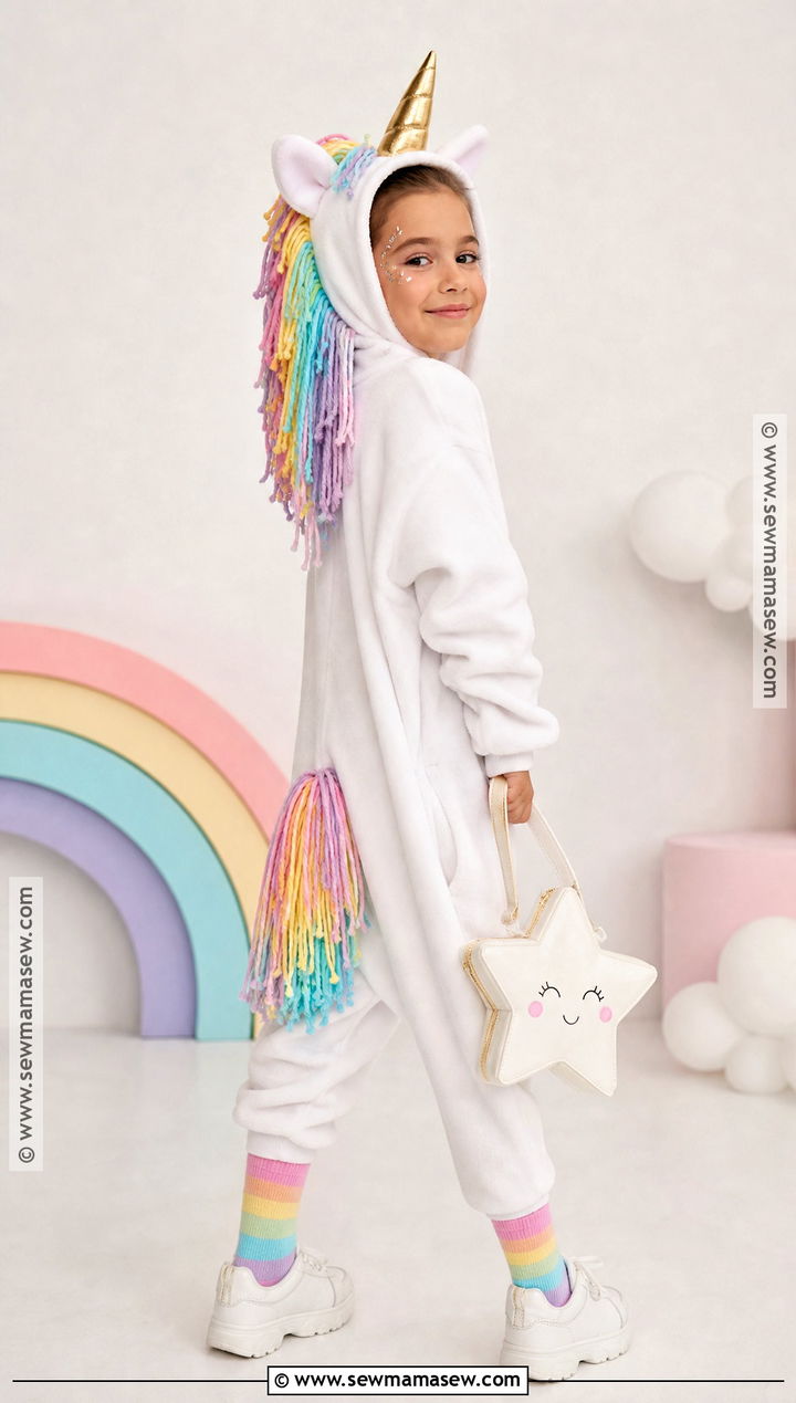 Rainbow Unicorn Costume With Hood - 45 kids halloween costumes