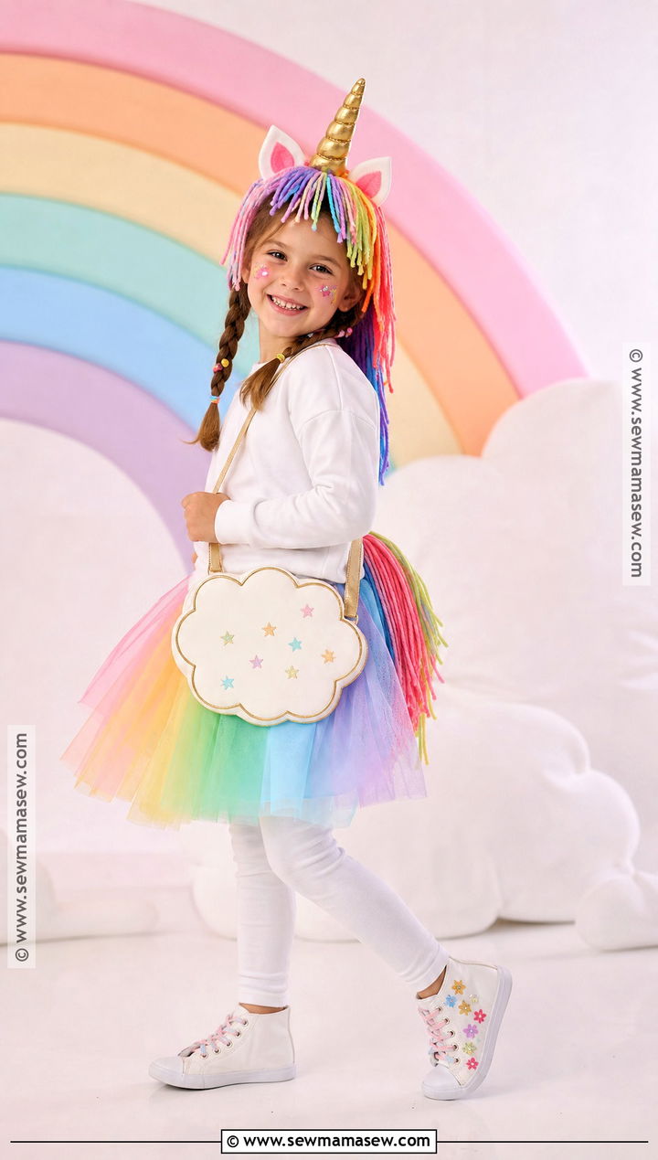 Rainbow Unicorn Costume With Tulle Skirt - 40 kids costumes