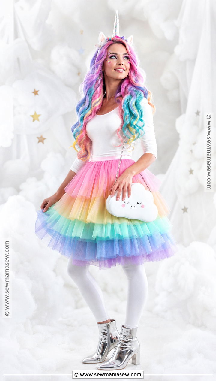 Rainbow Unicorn Halloween Costume With Tutu - 40 inside out halloween costume ideas