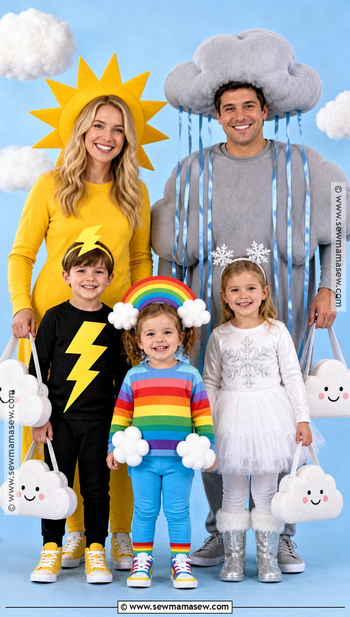 Rainbow Weather Family Costume With Toddler - 35 family halloween costumes with for toddlers