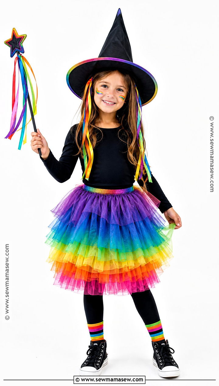 Rainbow Witch Costume - 30 witch costumes for kids