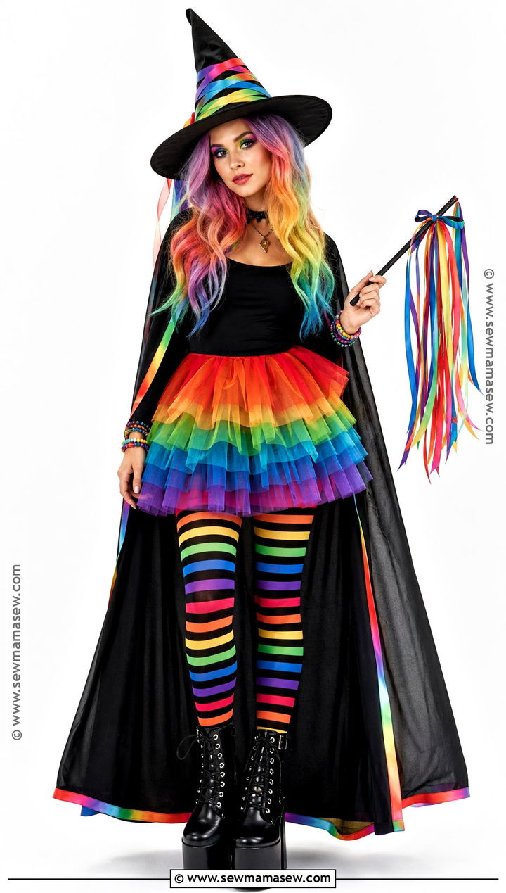 Rainbow Witch Costume - 40 witch costumes for women