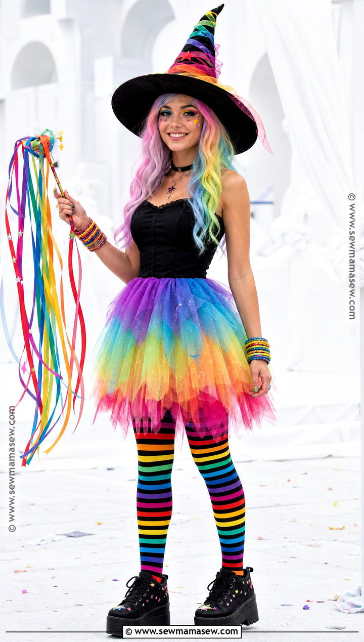 Rainbow Witch Costume - 50 witch costume ideas