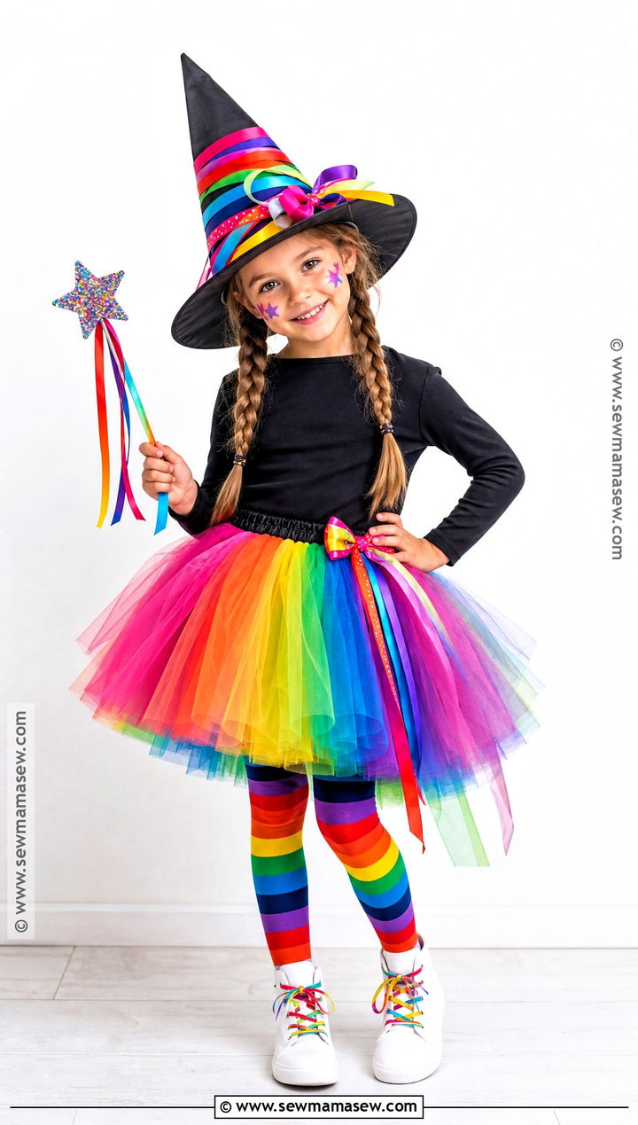 Rainbow Witch Costume - 30 kids witch costume ideas