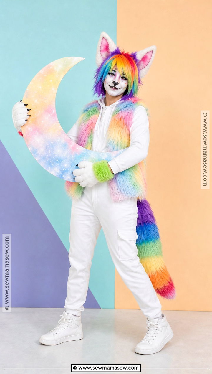 Rainbow Wolf Costume - 40 wolf costume ideas