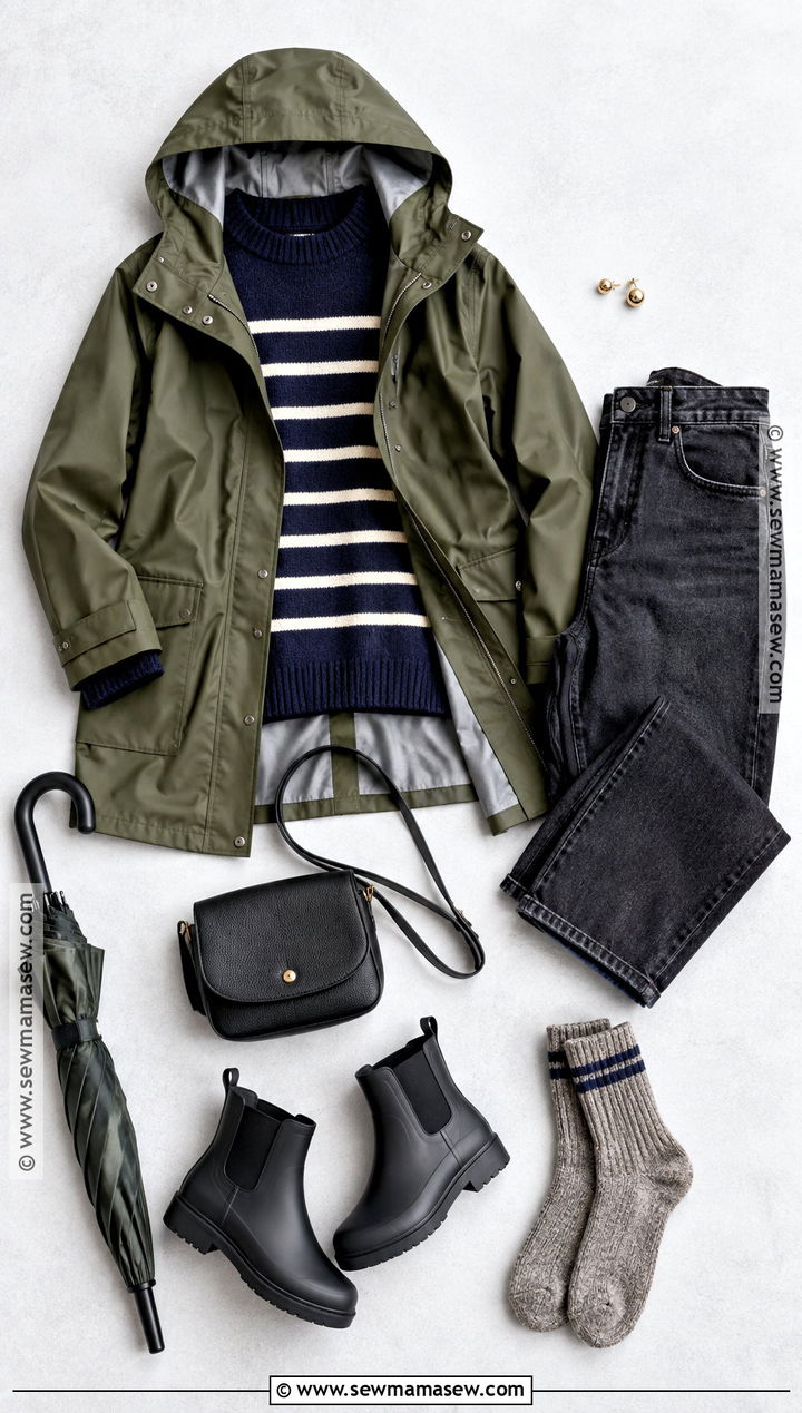 Raincoat And Ankle Boots Flat Lay - 15 autumn fashion flat lay ideas