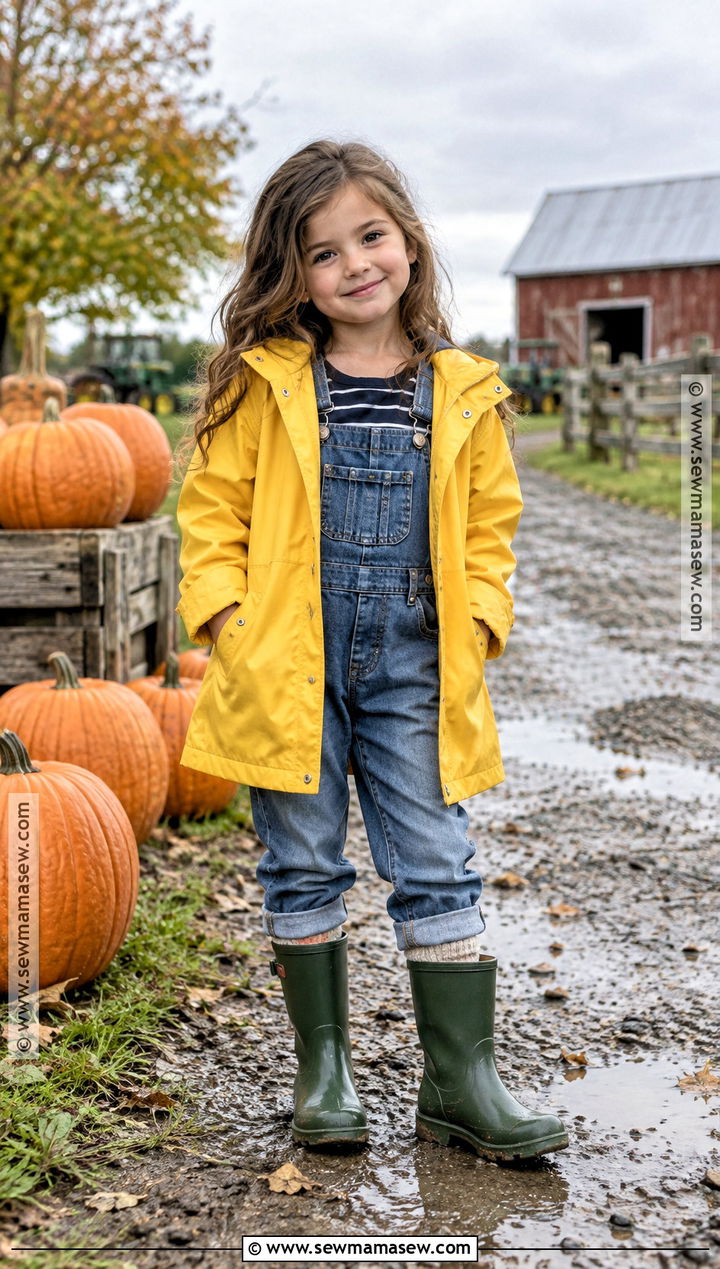 Raincoat And Rain Boots Pumpkin Patch Outfit - 25 pumpkin patch outfit ideas for kids